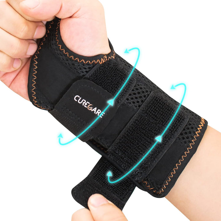 New Updated Carpal Tunnel Wrist Splint, Adjustable Wrist Support Brace with 2 Straps, Professional Wrist Stabilizer for Pain Relief, Repetitive Injuries Recovery (Left Hand-Gray, L/XL)