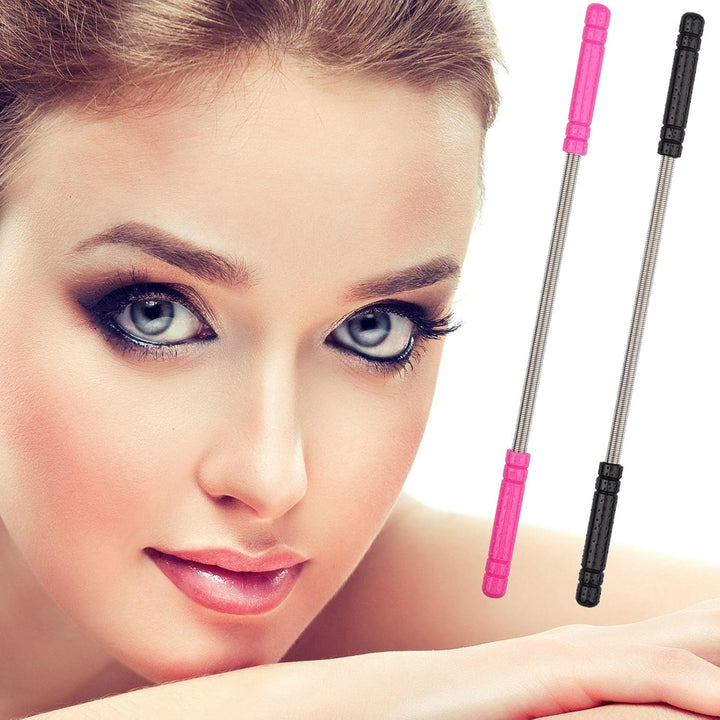 2 Pieces Facial Hair Remover Spring Multifunctional Threading Beauty Tool for Quick Hair Removal Effective Epilator Threading Tool for Women or Men (Black, Rose Red)
