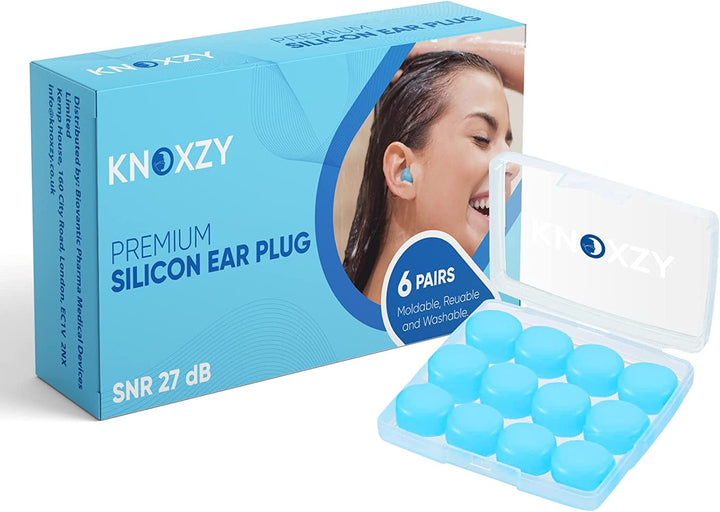 Silicone Ear Plugs for Sleeping Re-Usable Waterproof Noise Cancelling Premium Moldable Ear Plugs for Sleeping, Travelling, Studying Noise Reduction