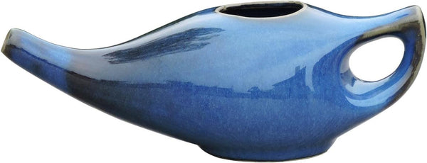 Ancient Impex Porcelain Ceramic Neti Pot with 5 Sachets of Neti Salt | Natural Sinus & Allergy Relief | Ayurvedic Nasal Cleansing Pot for Daily Nasal Wash – Elegant Blue Gradient Design