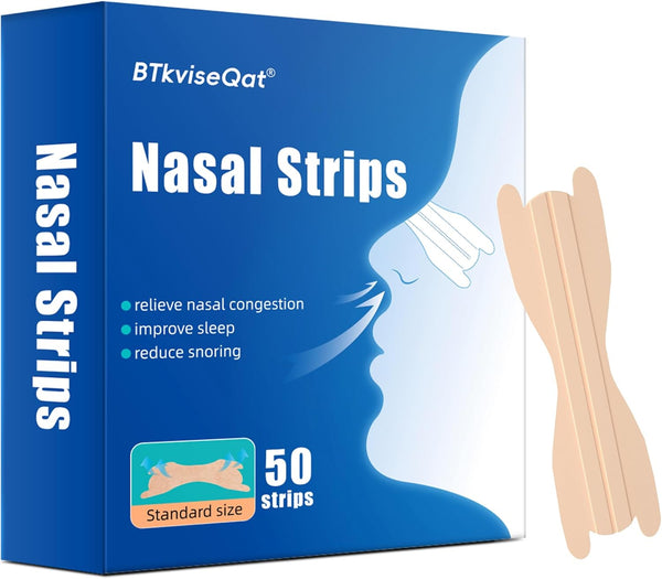 Nasal Strips 50 Pieces Nose Strips for Breathing anti Snoring Aids for Men and Women Nose Tape for Sleeping Stop Snoring Aids for Men Women Nose Breathing Strips Drug-Free anti Snoring Devices