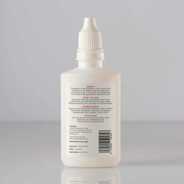 Onedrop Menstrual Cup Cleanser, 60 Ml | a Natural & Safe Way to Wash Your Cups | Portable Travel Bottle for Hygiene on the Go | Steriliser to Remove Odour & Stains | Eco-Friendly Period Product
