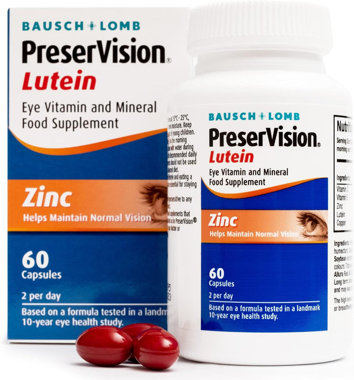 Lutein by , Lutein, Zinc, Copper and Vitamin C and E, Eye Vitamin and Mineral Food Supplement, Two Soft Gel Capsules per Day