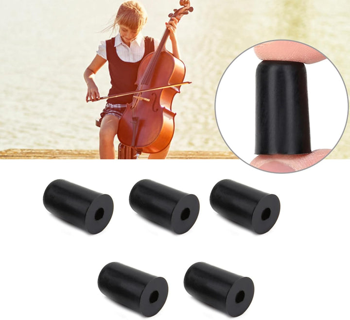 4Pcs Cello Endpin Tip Portable Cello Rubber Endpin Tip Protector End Cap Accessory Instrument Replacement Black