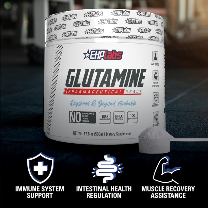 L Glutamine Powder Amino Acids - L-Glutamine Supplement for Gut Health (500G) Improves Muscle Recovery, Focus & Concentration - 100 Servings