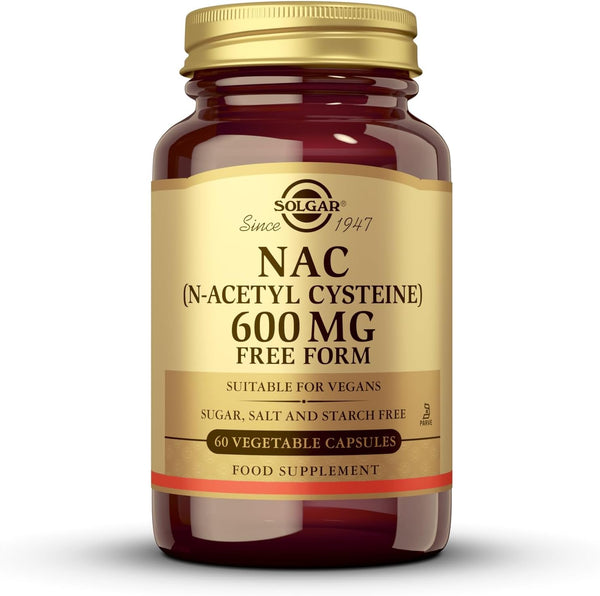 NAC (N-Acetyl-L-Cysteine) 600 Mg Vegetable Capsules - Pack of 60 - Healthy Skin, Hair and Nails - Vegan