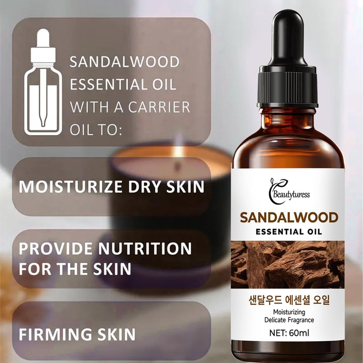 Pure Therapeutic Essential Oil Set - Lavender, Mint & Sandalwood,Aromatherapy Oils for Relaxation, Sleep&Stress Relief,Vegan Friendly, Gift for Massage & Diffuser Use,3X60Ml