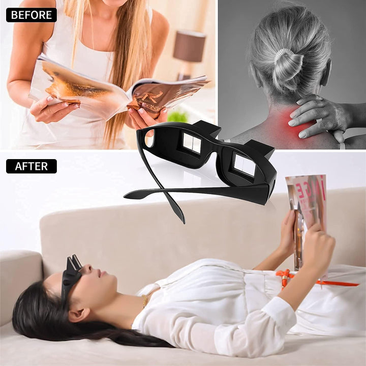 Reading Glasses, Prism Glasses Horizontal Glasses Lazy Spectacles Lie down for Reading/Watching TV