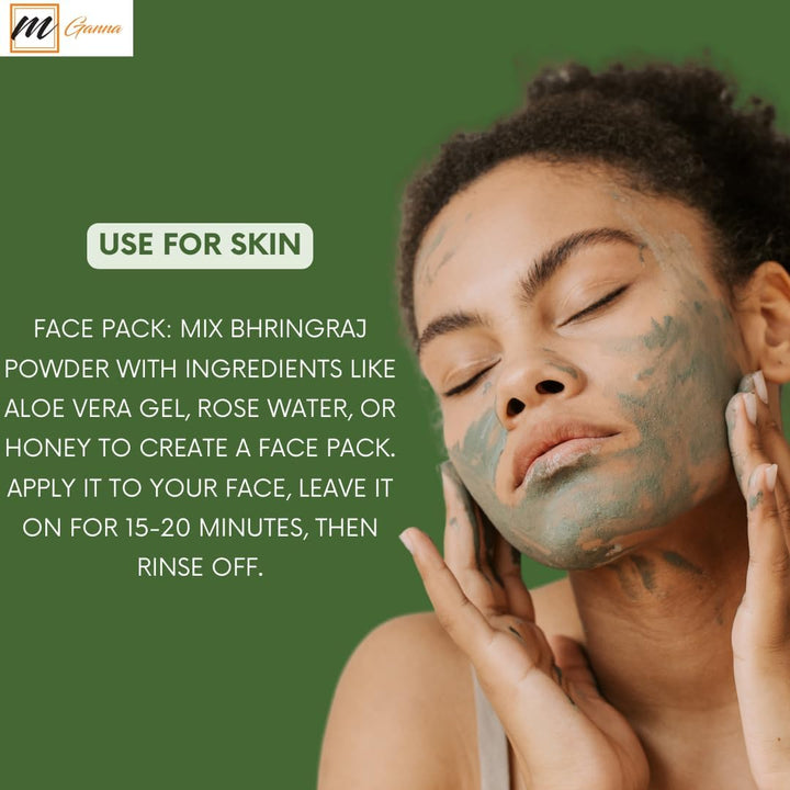 100% Natural Bhringraj Powder 0.22 Lbs/ 100 G Pure Eclipta Alba for Hair Health & Skin