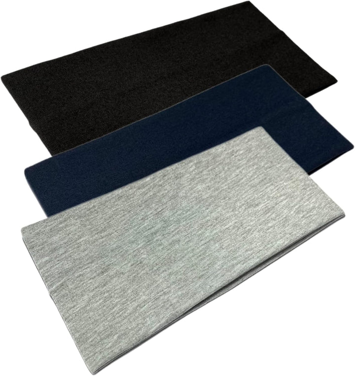 Extra Wide Headbands 11Cm Plain Stretchy Kylie Head Band 2 Pack Unisex Bandeau Headbands for Women & Men Soft Hairbands Yoga Bandana Headband (Black)