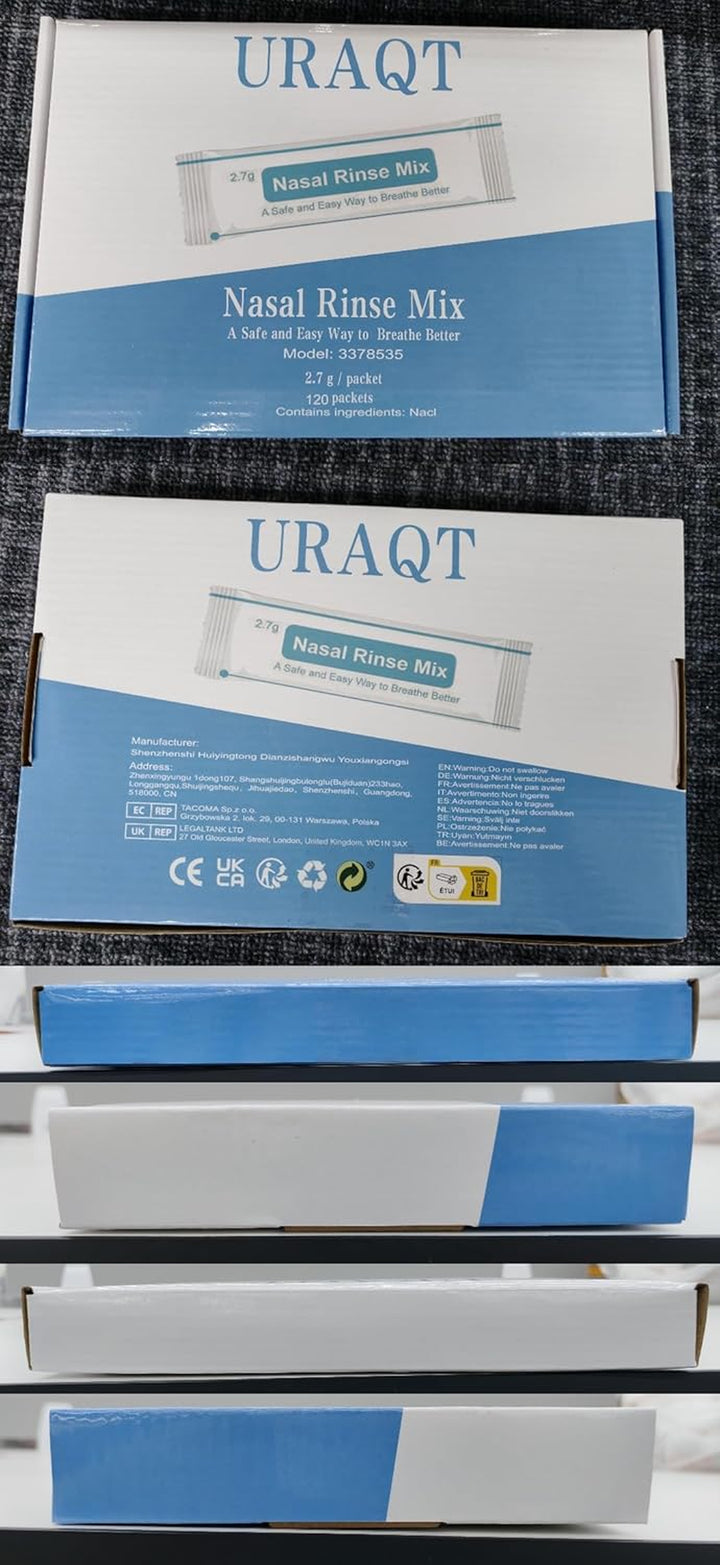 Nasal Rinse Salt, 120 Packs Nasal Irrigation Salt, Cleaning Mix Portable Sinus Rinse Salt, Natural Nasal Sinus Rinse Refill Packets Sinus Relief, Nose Wash Salt for Nasal Wash Irrigation