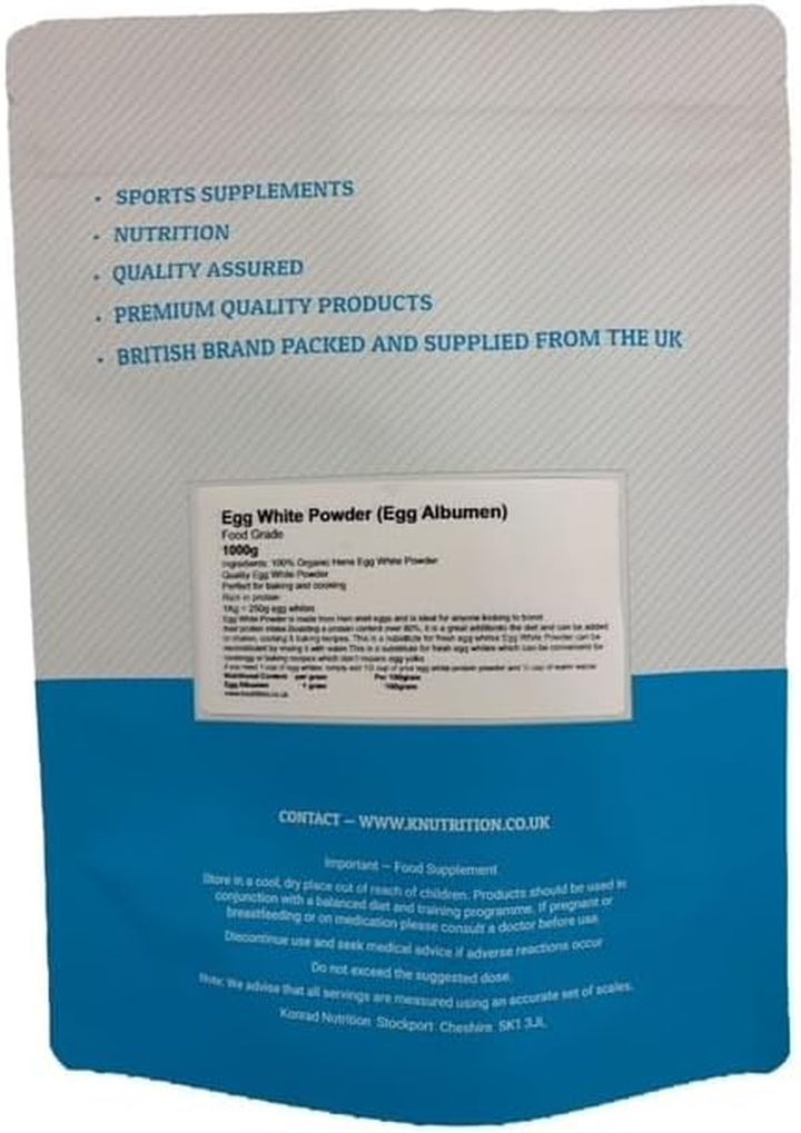 Egg White Powder - High Protein Muscle Growth - Vegetarian Halal Kosher (1000G)