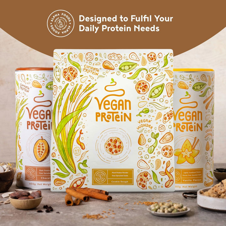 Vegan Protein Powder | Cookie Dough | 1.2Kg Plant Based Nutrition Shake | Low Calorie Pea Protein | 21G Protein per Serving | Contains 18 Amino Acids |