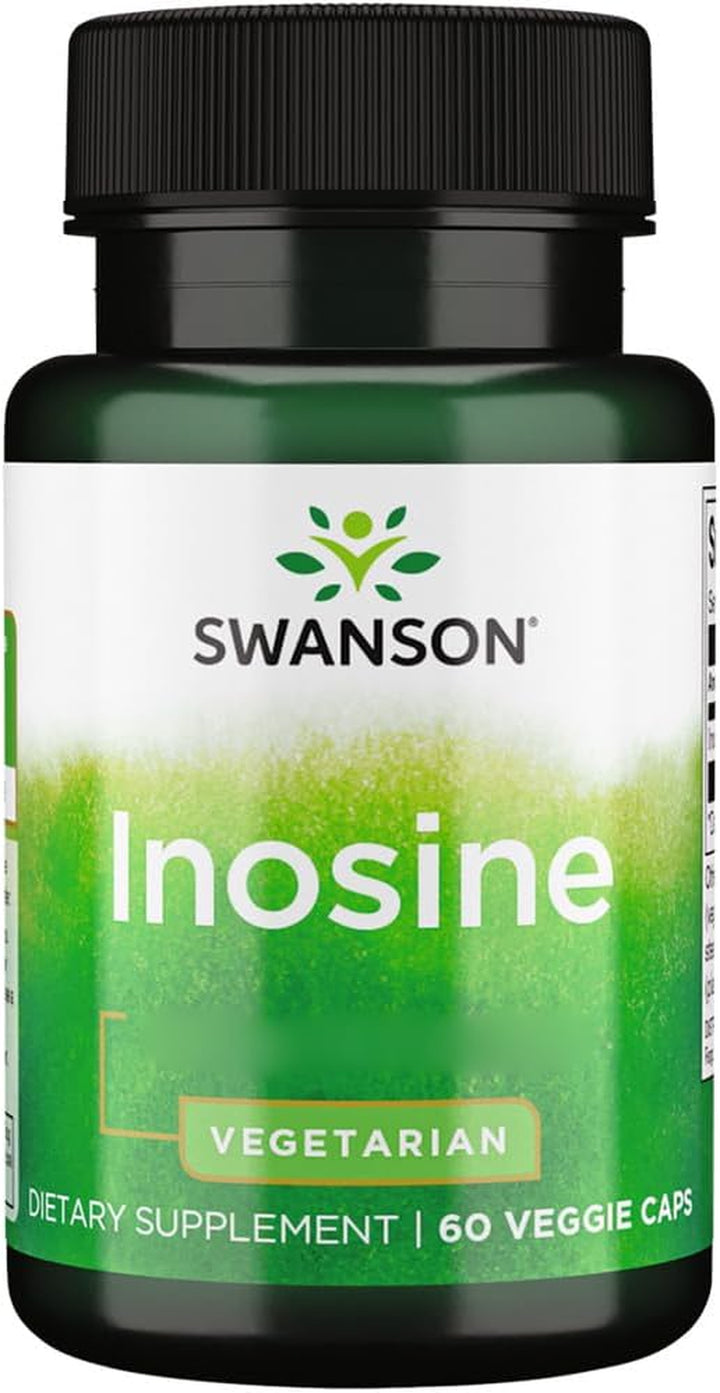 Inosine, 500Mg, 60 Vegan Capsules, High Strength, Vegetarian, Soy-Free, Gluten-Free, Non-Gmo