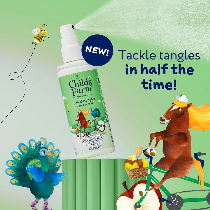 3 in 1 Hair Detangler Spray, Heat Styling Protector, Apple and Pear Fragrance, Children, Kids, 100Ml