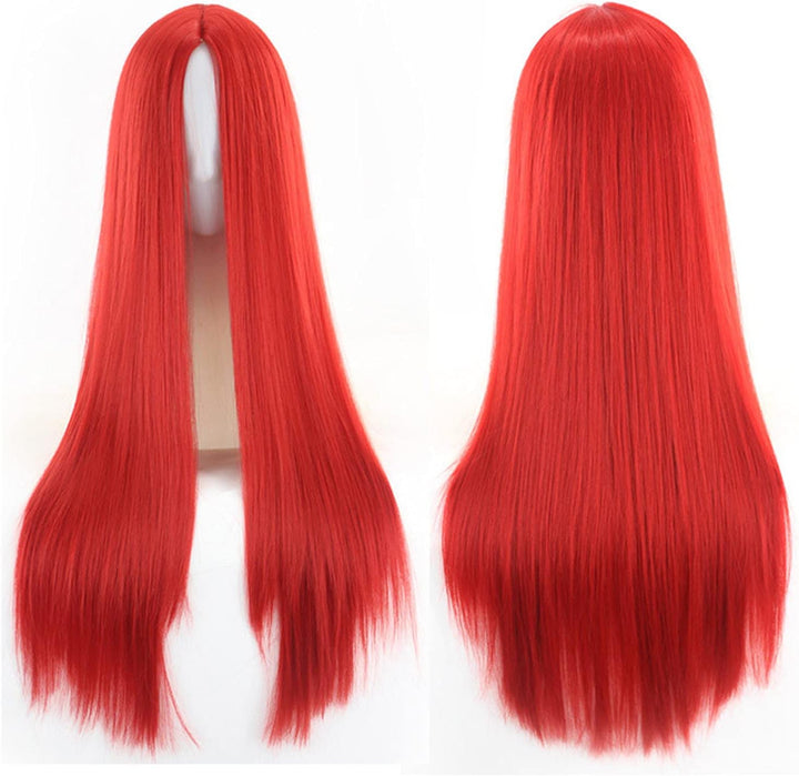 29.5" 75Cm Long Black Wigs for Women Long Straight Synthetic Black Wigs for Party Cosplay Halloween Anime((B-Black)