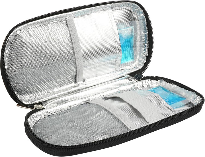 Insulin Cooler Travel Case with 2 Ice Packs - Portable Medicine Cooler for Diabetic Supplies, Insulin Pen Storage and Small Travel Pack