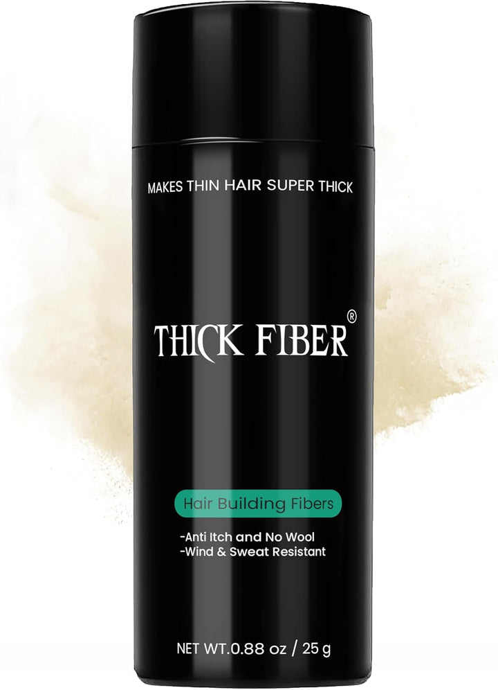 Hair Fibres (Pack of 1, BLACK) | Powder for Thinning 25G Bottle Makes Thin Look Thicker in Seconds with Loss Concealer Women & Men