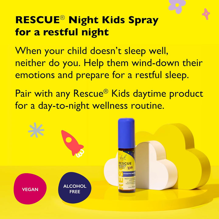 Kids Calm Nights Spray, Flower Essences, to Support Your Child and Promote a Calming Bedtime Routine, Alcohol Free, Spray onto Your Tongue
