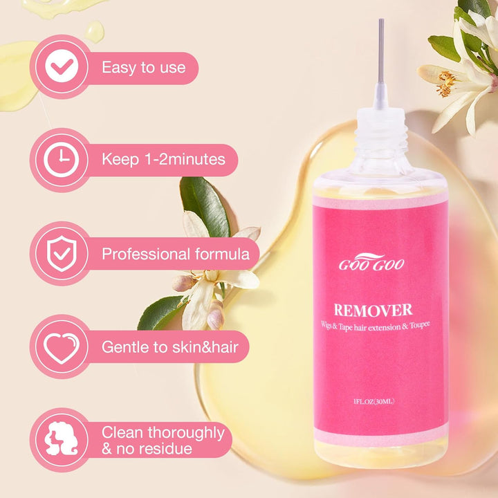 Tape Hair Extension Remover, Wig Glue Remover, Removes Hair Glue, Double Sided Extension Tape, Fast Acting Hair Extensions Remover 30Ml
