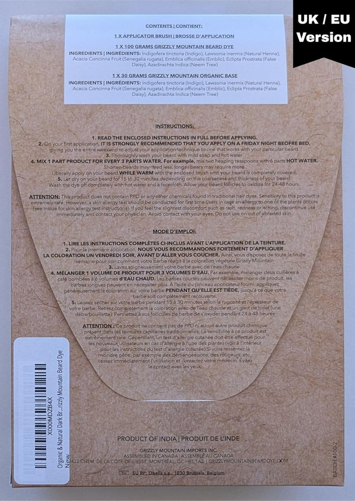 Organic & Natural Dark Brown Beard Dye