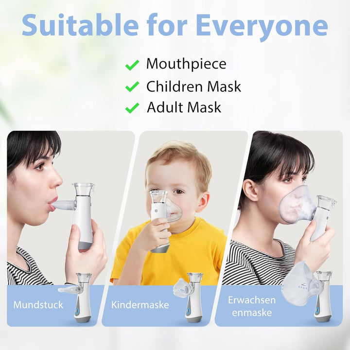 Nebuliser Machine for Adults & Kids, Spray Nebuliser with Charging Function, Handheld Inhaler Easy to Use & Clean, Suit for Home & Travel