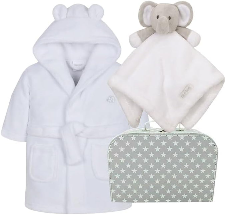 Newborn Baby Boy Gift Set Personalised New Baby Gift Blue Baby Dressing Gown Comforter Hamper Present