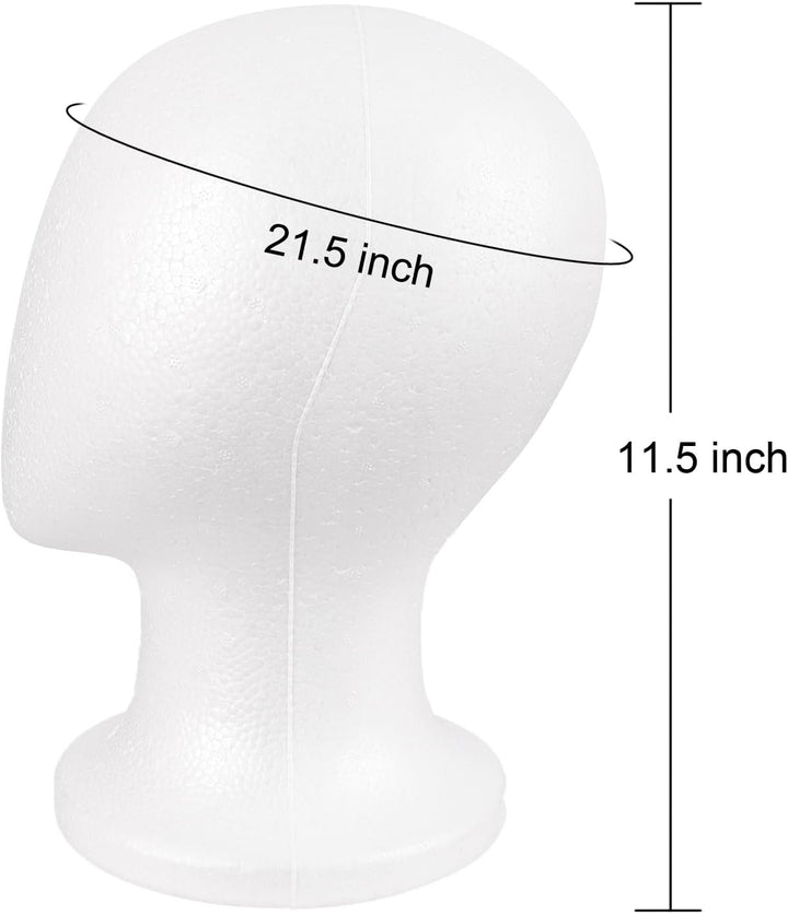 Mannequin Heads Foam Wigs Holder Hats DIY Wig Head Styrofoam Wig Stand (White)