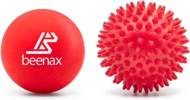 Lacrosse & Hard Spiky Massage Ball Set - Trigger Point, Myofascial Release, Plantar Fasciitis, Deep Tissue, Muscle Relief, Yoga, Pilates, Physio, Rehab - Relieve Stress and Relax Tight Muscle