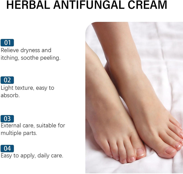 Antifungal Cream, Antifungal Herbal Cream for Skin Treatment, Athlete'S Foot Cream, Jock Itch, and Ringworm Care, Gentle, Soothing Formula, Fast Soothe Fungal Skin for Face and Body
