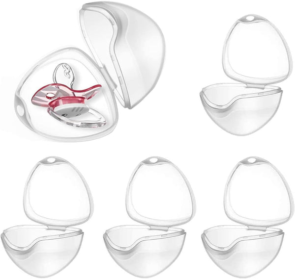 5Pcs Dummy Case, Transparent Pacifier Case Safe Bpa-Free Soother Pod Storage Box Nipple Shield Case for Travel and Home