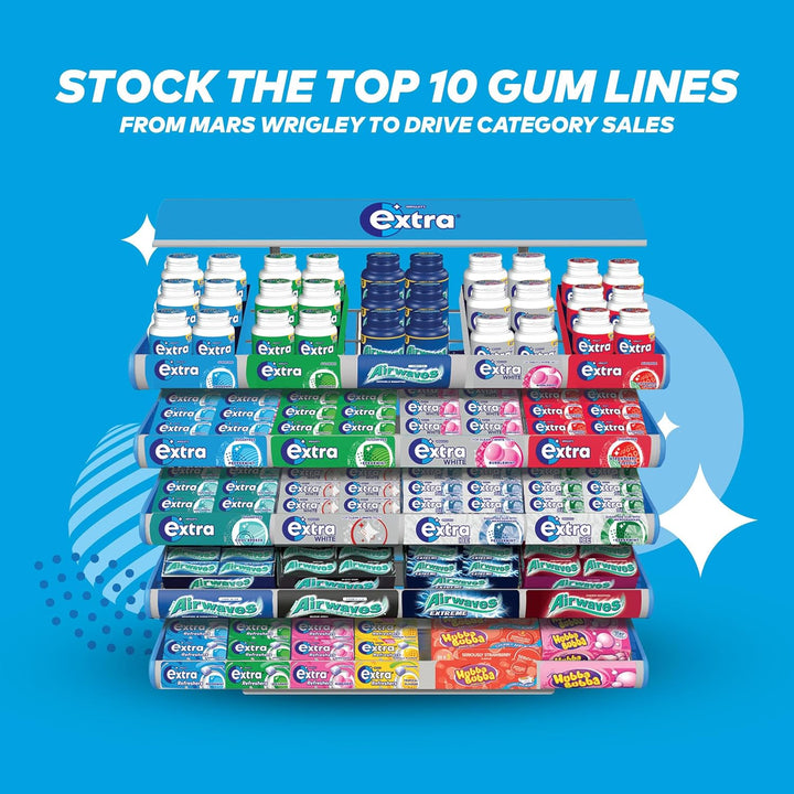 Peppermint Sugar Free Chewing Gum - Long-Lasting, Fresh Flavour - with Xylitol to Support Healthy Teeth and Gums, 30 Packs of 10 (300 Pieces)