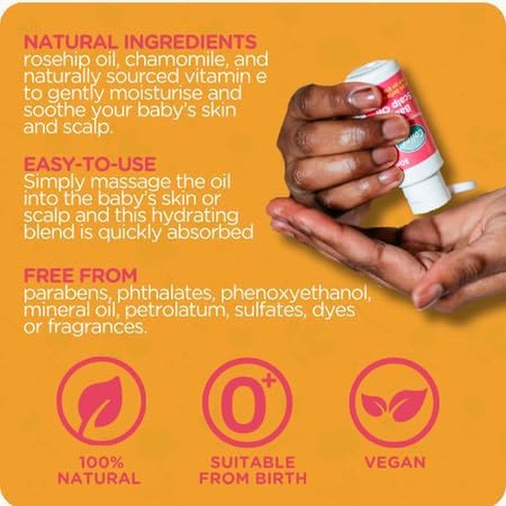 - Baby Scalp Oil - 30Ml - Soothing Moisturising Oil for Baby Scalp and Skin - Preventative of Itchy, Flaky, Dry, Damaged Skin and Cradle Cap.