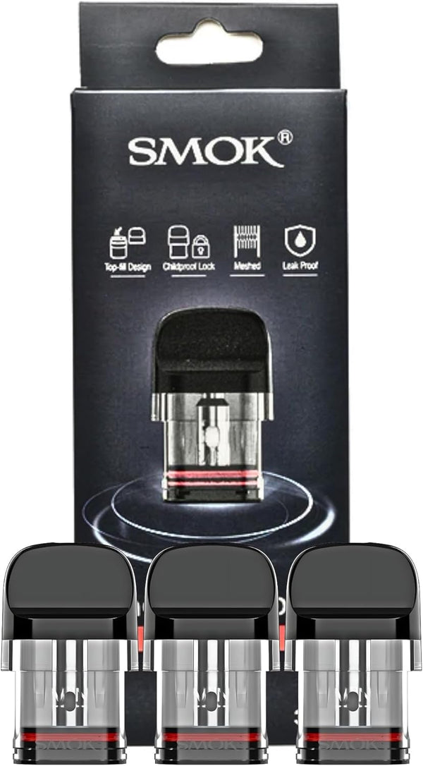 Smok Novo 2X MTL Replacement Pods - 3 Pack - [0.6Ohm Mesh] Inhale Activated, Top-Filling, TPD Compliant Ecig, 2Ml No Nicotine