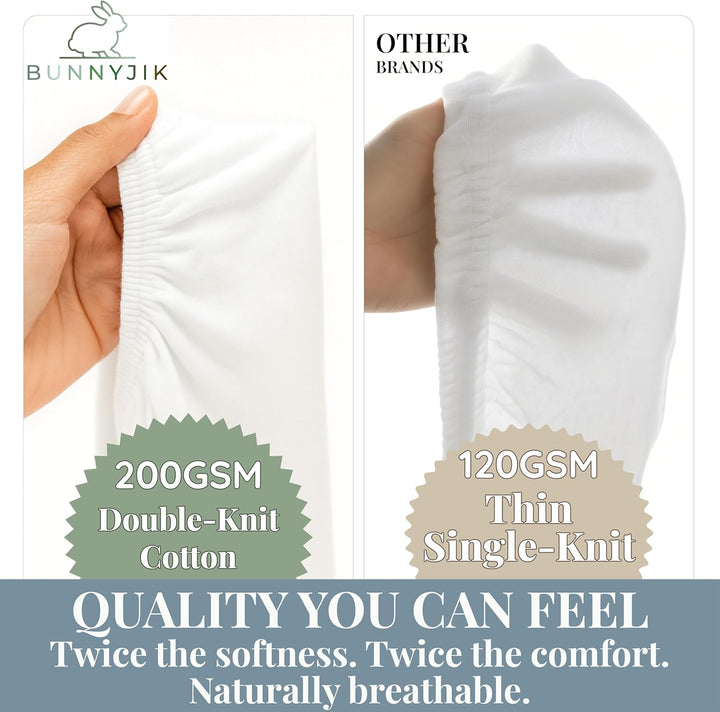 Organic Snuzpod 4 Compatible Crib Sheets - Thickest & Softest 2000GSM GOTS 100% Organic Cotton – Set of 2 Snuzpod Fitted Sheets – Snuzpod 4 Fitted Sheet 40 X 75.5 – Premium Snuzpod Mattress Bedding