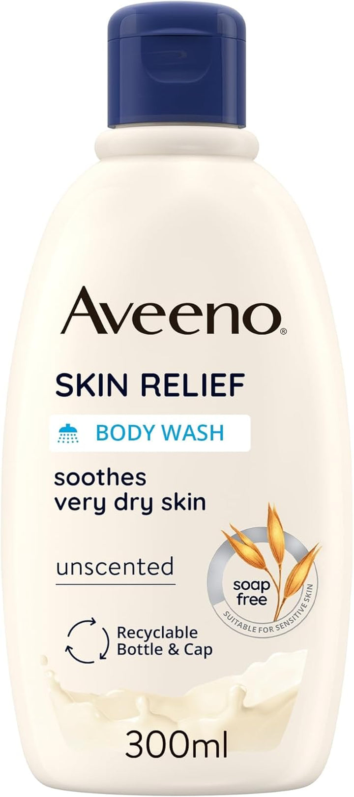 Skin Relief Moisturising Body Wash (1X 500Ml), Gentle Cleansing Wash with Soothing Triple Oat Complex, Soap-Free, Unscented for Sensitive and Very Dry Skin