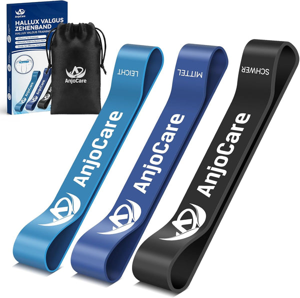 Hallux Valgus Training Bands (3 Pack), Toe Straightener for Bunion Correction & Pain Relief, Toe Stretch Band for Alignment & Flexibility Training