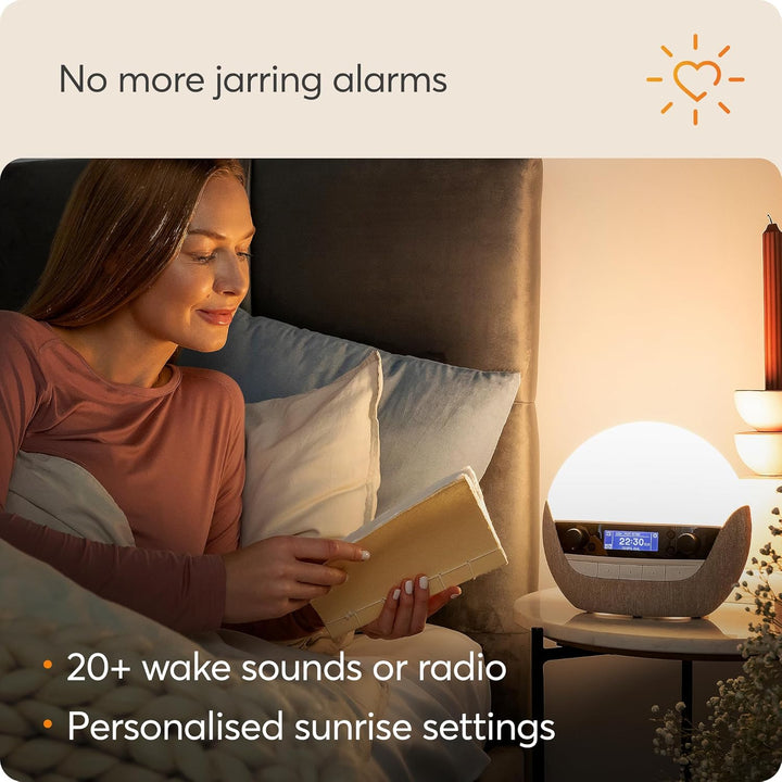 Bodyclock Luxe 700FM - Wake-Up Light with FM Radio, Bluetooth Speakers & Low-Blue Light for Sleep