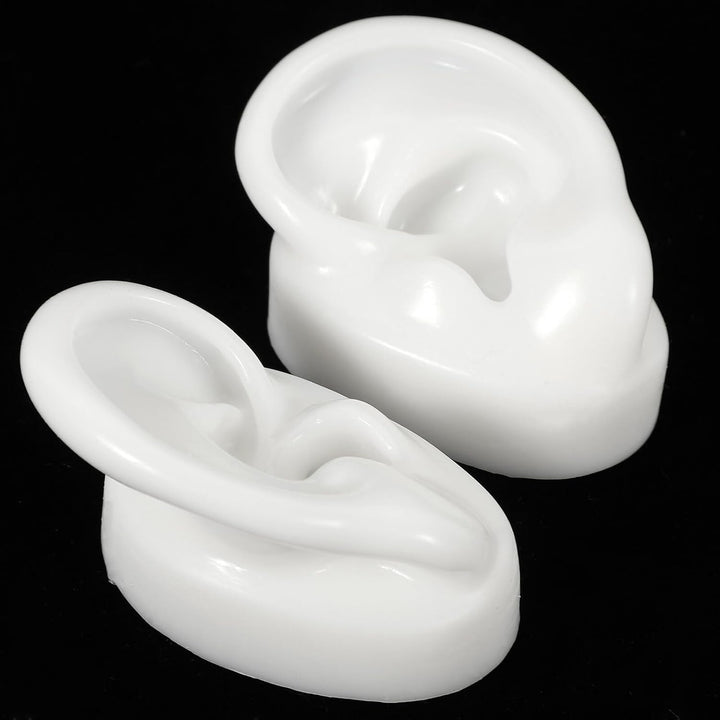 Silicone Ear Shape Model for Teaching Ear Cleaning and Accessories Display Realistic Left and Right for Acupuncture Training and Piercing Practice
