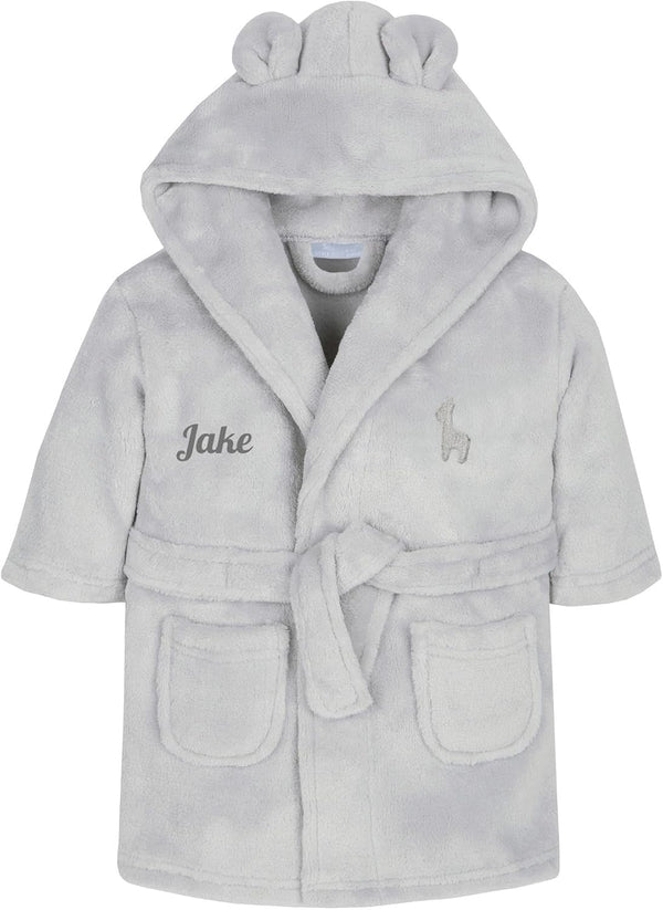 Personalised Baby Kids Girls Boys Matching Set Dressing Gown Plush Fleece Robe Soft Cosy Velvet Warm Embroidery Gift