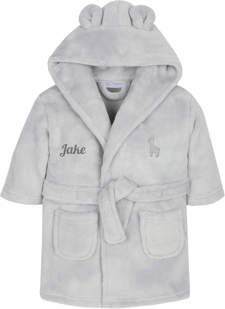 Personalised Baby Kids Girls Boys Matching Set Dressing Gown Plush Fleece Robe Soft Cosy Velvet Warm Embroidery Gift