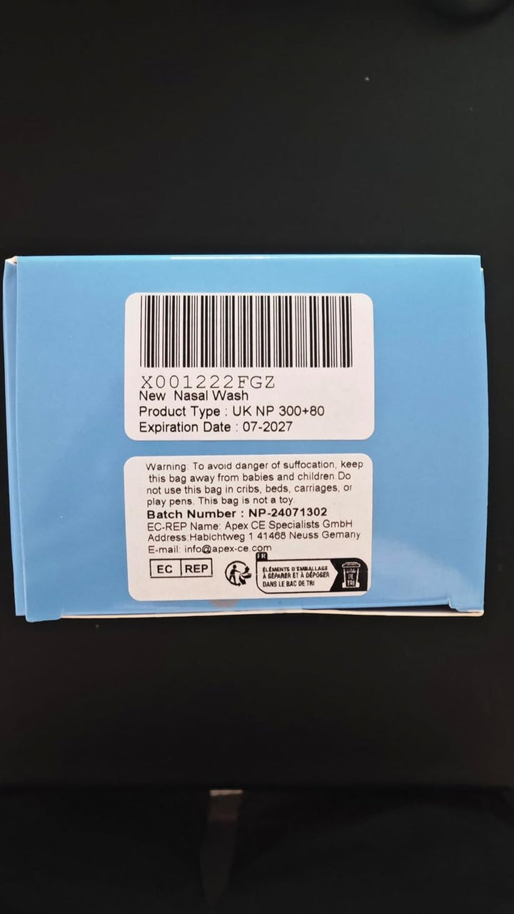 𝙎𝙞𝙣𝙪𝙨 𝙍𝙞𝙣𝙨𝙚 - 80 X Sinus Rinse Mix + 1X Nasal Wash Bottle (300Ml), Nasal Rinse Sachets Kit, Neti Pot Salt, Nasal Irrigation,Nasal Douche,Sinus Relief,Neti-Pot