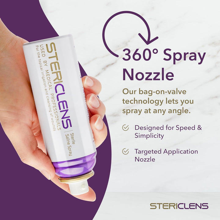 Sterile Saline Spray, Wound Cleansing & Piercing Aftercare Spray - 100Ml