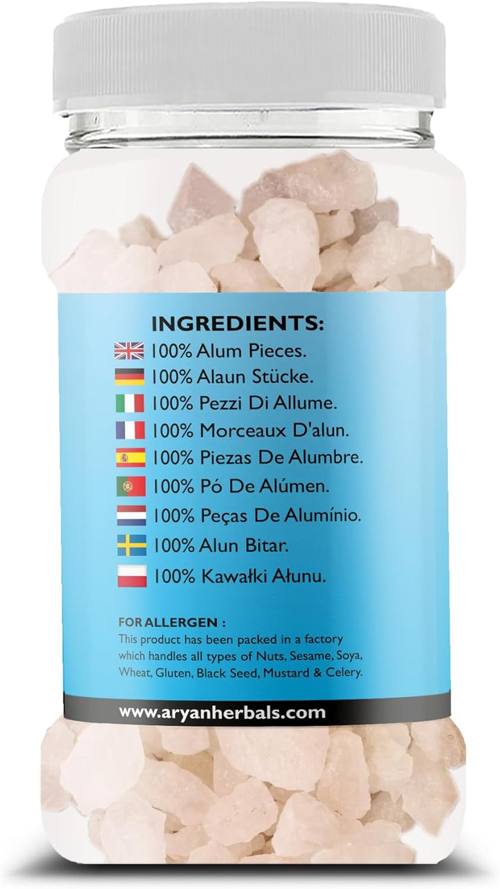 Aryan Alum Pieces Fitkari Pieces Potassium Sulphate 100% Natural & Pure, No Added Chemicals or Colors- 150Gm
