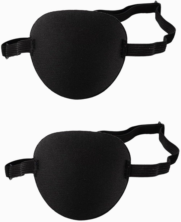 2PCS Eye Patches for Adults Kids,Adjustable Eye Patch,Pirate Eye Patches,Medical Eye Patch, Amblyopia Lazy Eye Patches for Left or Right Eyes, Black