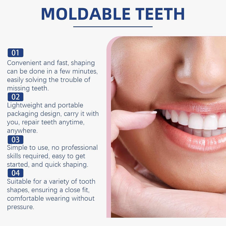 Temporary Tooth Filling Repair Kit,Denture False Teeth Repair Beads for Missing or Broken Tooth,Moldable False Teeth Replacement,Broken Tooth Repair Kit,Teeth Gap Filler,Friendly to User,Multiple Use