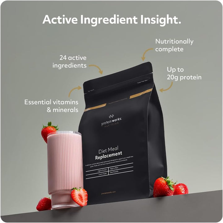Protein Works - Diet Meal Replacement, Chocolate Silk, Nutrient Dense Complete Meal, Immunity Boosting Vitamins, Affordable, Healthy and Quick, 14 Meals, 1Kg