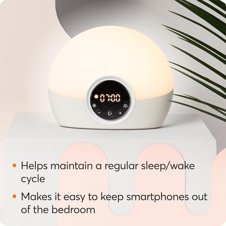 Bodyclock Spark 100 - Wake-Up Light Alarm Clock with Sleep Sunset, White/Off-White