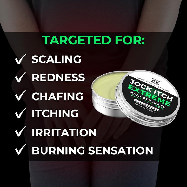 Jock Itch Cream for Men – Antifungal Treatment for Groin, Itching, & Rash | Strong Jock Itch Relief Balm | Natural Antifungal Skin Cream (30Ml) – Made in UK