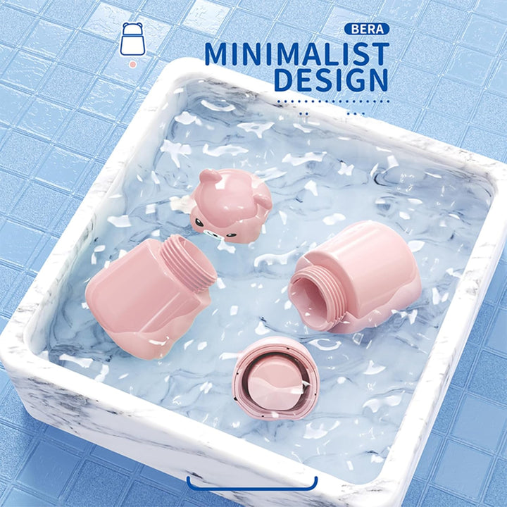 Pink Bear Pill Crusher - Cute Animal-Shaped Medicine Grinder for Kids & Adults, Portable Powder Crushing Tool for Tablets, Vitamins, Pets - Easy to Clean, Durable & Painless Medication Aid